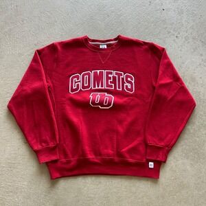Vintage Russell Athletic University Of Olivet Sweatshirt Size Large Red Comets